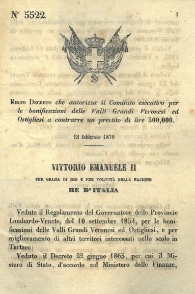 che autorizza il Comitato esecutivo per le bonificazioni delle Valli …