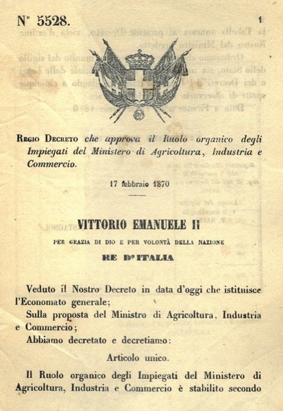 che approva il Ruolo organico degli Impiegati del Ministero di …
