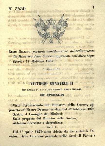 portante modificazione all'ordinamento del Ministero della Guerra. | Immagine Gallery 1