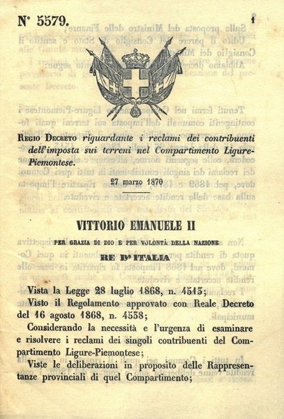 riguardante i reclami dei contribuenti dell'imposta sui terreni nel Compartimento …