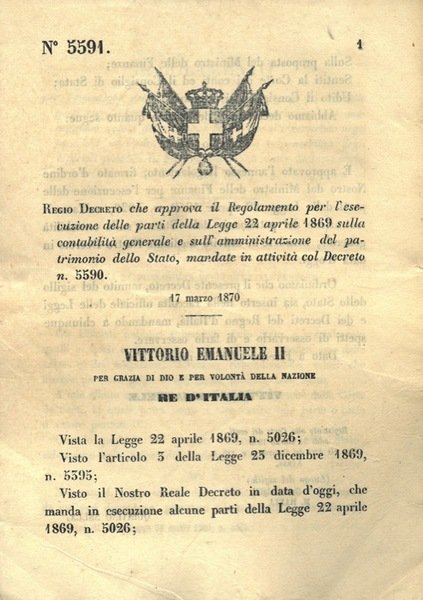 che approva il Regolamento per l'esecuzione delle parti della Legge …