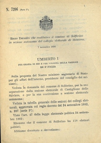 che costituisce il comune di Solferino in sezione autonoma del …