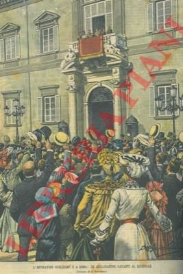 Acclamazioni davanti al Quirinale per l'arrivo dell'Imperatore Guglielmo II.