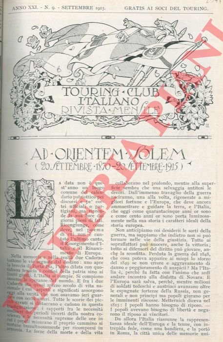 Ad orientem solem (20 settembre 1870 - 20 settembre 1915).