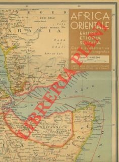 Africa Orientale. Eritrea. Etiopia. Somalia. Carta dimostrativa politica-oro-idrografica.