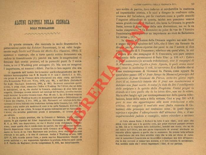 Alcuni Capitoli della Cronaca delle Tribolazioni.