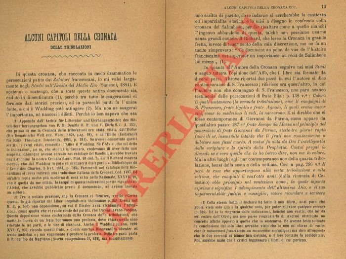 Alcuni Capitoli della Cronaca delle Tribolazioni.