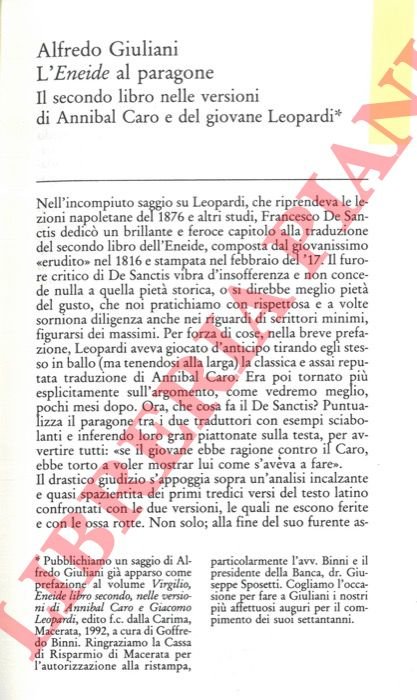 Alfredo Giuliani. L'Eneide al paragone. Il secondo libro nelle versioni …