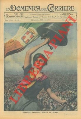 Allegoria : L'Italia fascista suona la Diana.