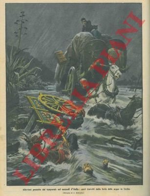 Alluvione travolge carri (presso la costa messinese).