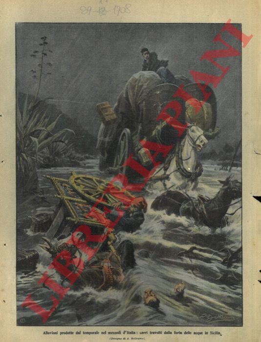 Alluvione travolge carri (presso la costa messinese).