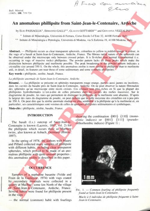 An anomalous phillipsite from Saint-Jean-le-Centenaire, Ardèche.