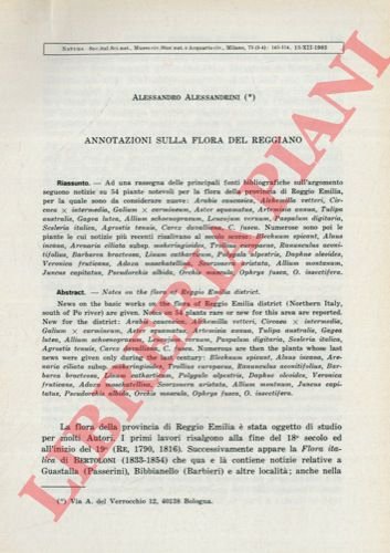 Annotazioni sulla flora del reggiano.