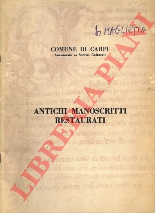 Antichi manoscritti restaurati.