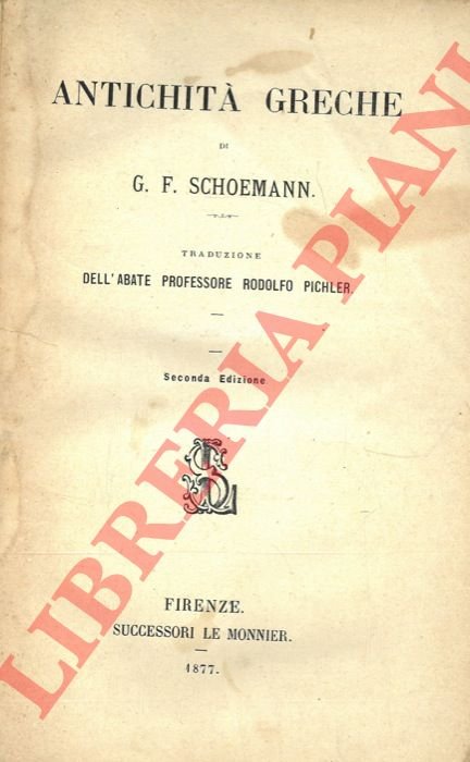 Antichità greche. Volume terzo.