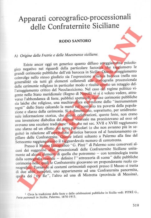 Apparati coreografico-processionali delle confraternite siciliane.