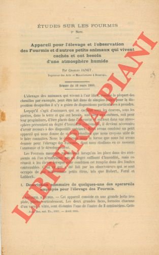 Appareil pour l'élevage et l'observation des fourmis et d'autres petits …