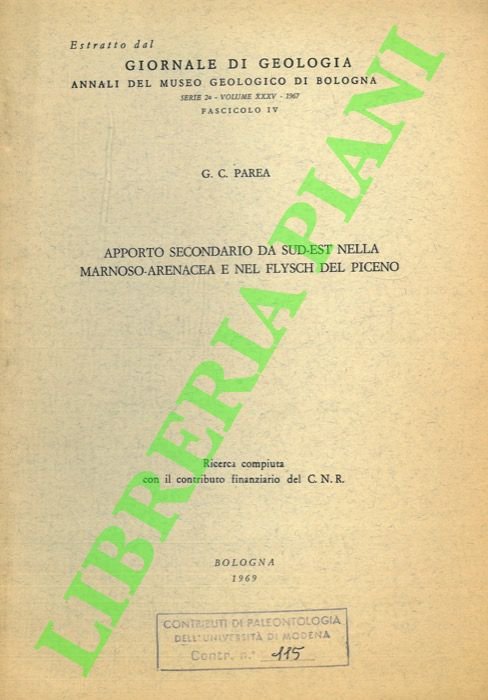 Apporto secondario de Sud-Est nella marnoso-arenacea e nel flysch del …