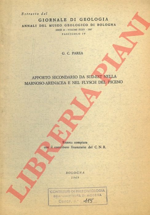 Apporto secondario de Sud-Est nella marnoso-arenacea e nel flysch del …