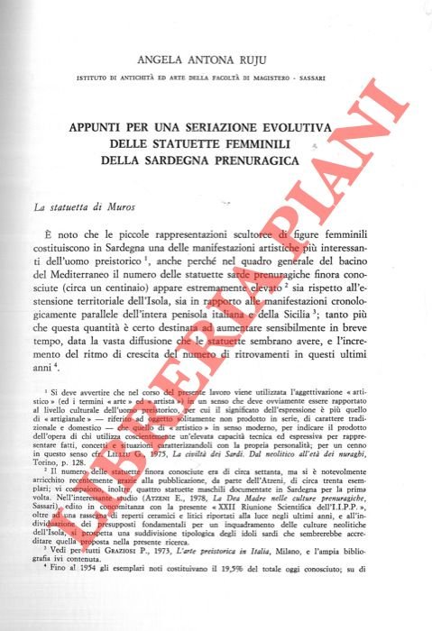 Appunti per una seriazione evolutiva delle statuette femminili della Sardegna …