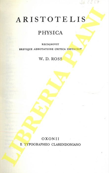 Aristotelis. Physica. Recognovit brevique adnotatione critica instruxit W.D. Doss.