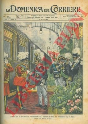 Arrivo alla stazione di Roma di re Edoardo VII d'Inghilterra.