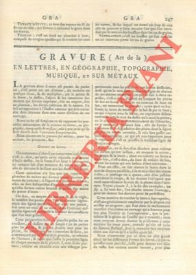 Art de la gravure en lettres, en géographie, topographie, musique …