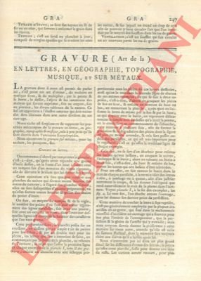 Art de la gravure en lettres, en géographie, topographie, musique …