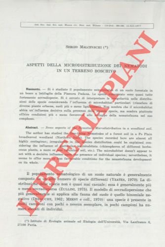 Aspetti della microdistribuzione dei Nematoidi in un terreno boschivo.