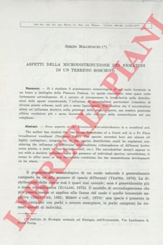 Aspetti della microdistribuzione dei Nematoidi in un terreno boschivo.
