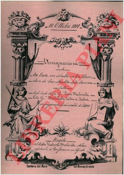 Assegnazione di tre case; tre poste di cui una denominata …