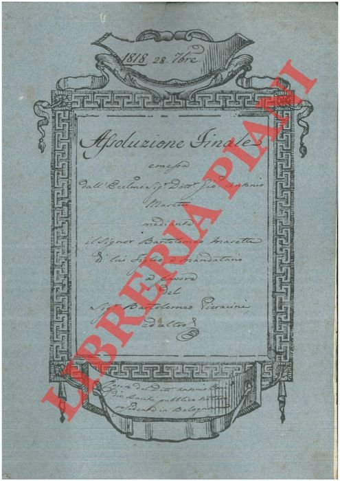 Assoluzione finale per un predio detto Punta.