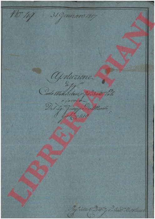 Assoluzione per un podere detto Salera a Castel San Pietro.