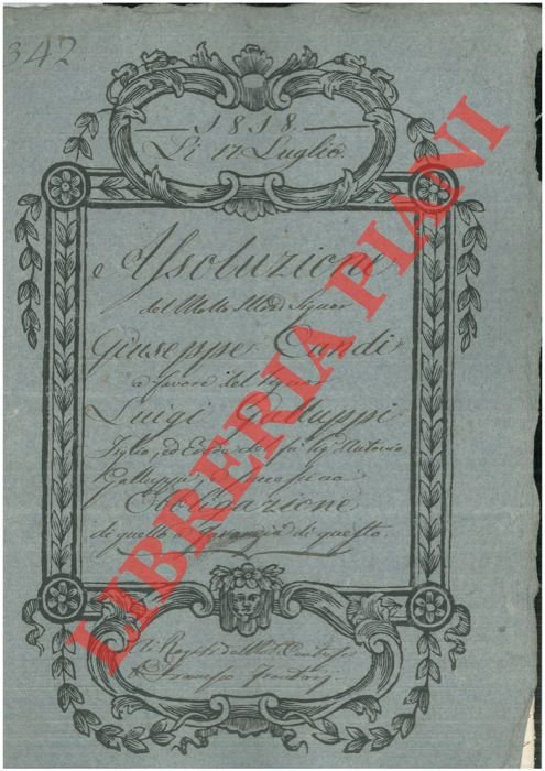 Assoluzione per un predio nel Comune di Poggetto.