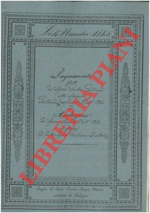 Assoluzione per una casa detta Casa Boschi in Via di …