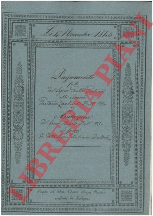 Assoluzione per una casa detta Casa Boschi in Via di …
