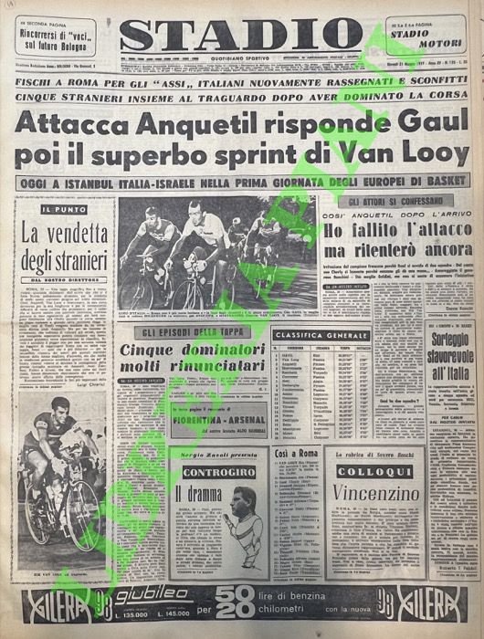 Attacca Anquetil risponde Gaul poi il superbo sprint di Van …