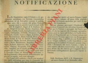 Attivazione di nuovi catasti nelle provincie toscane.