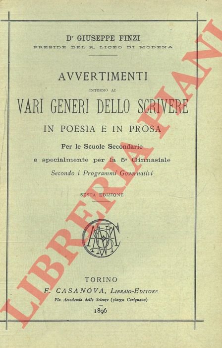 Avvertimenti intorno ai vari generi dello scrivere in poesia e …