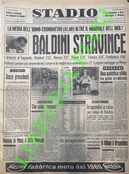 Baldini stravince. La media dell'uomo-cronometro (47,491) oltre il mondiale dell'ora!