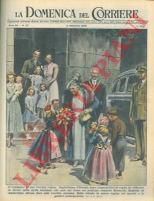 Bambini di Amsterdam offrono fiori alla vecchia regina Guglielmina d'Olanda …