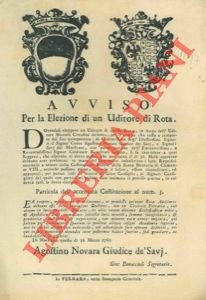 Bando per l'elezione di un uditore di Rota.