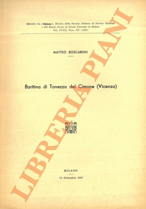 Baritina di Tomezza del Cimone (Vicenza) .