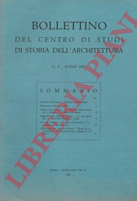 Bollettino del Centro di Studi di Storia dell'Architettura. Anno 1947.