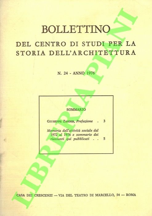 Bollettino del Centro di Studi per la Storia dell'Architettura,