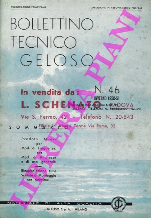 Bollettino tecnico Geloso.