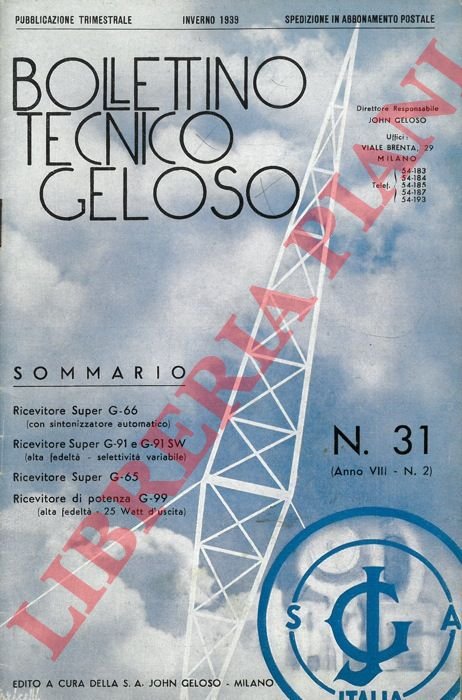 Bollettino tecnico Geloso.