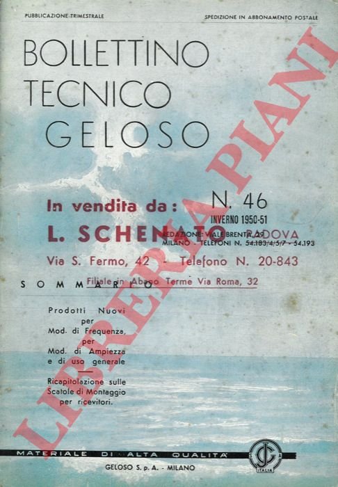 Bollettino tecnico Geloso.