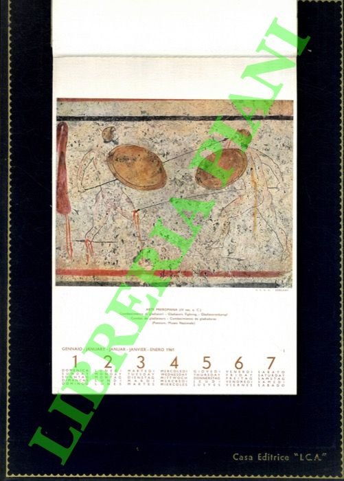 Calendario settimanale artistico 1961