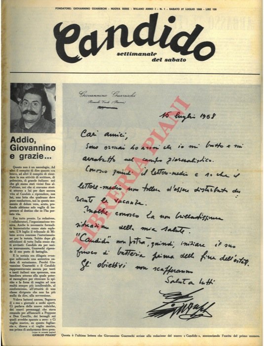 Candido. Settimanale del sabato. 1968.
